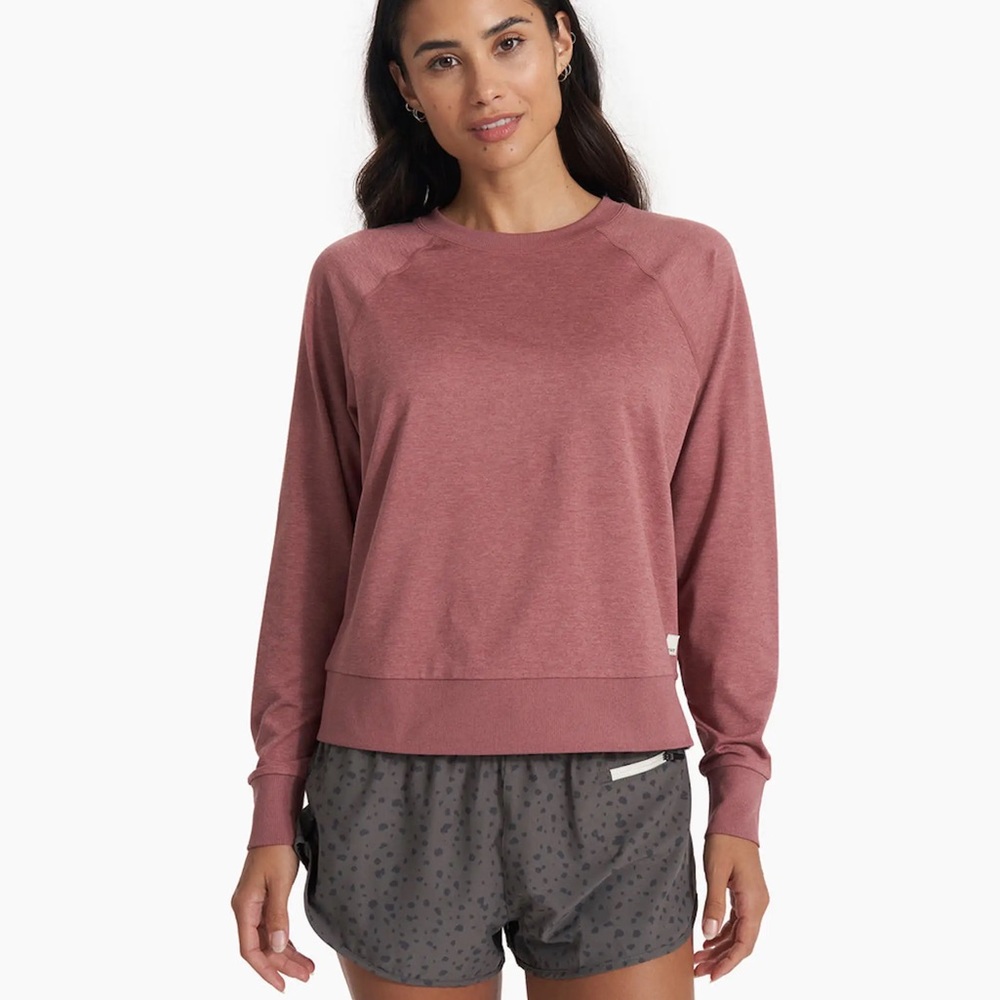 EUC Vuori Long Sleeve Halo Crew in Marsala Heather